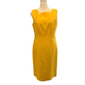 David Meister Yellow Lined Sleeveless Dress-Size 8